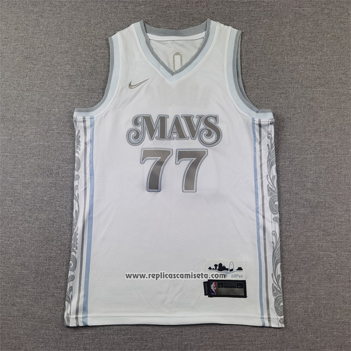 Camiseta Nino Dallas Mavericks Luka Doncic #77 Ciudad 2024-25 Blanco